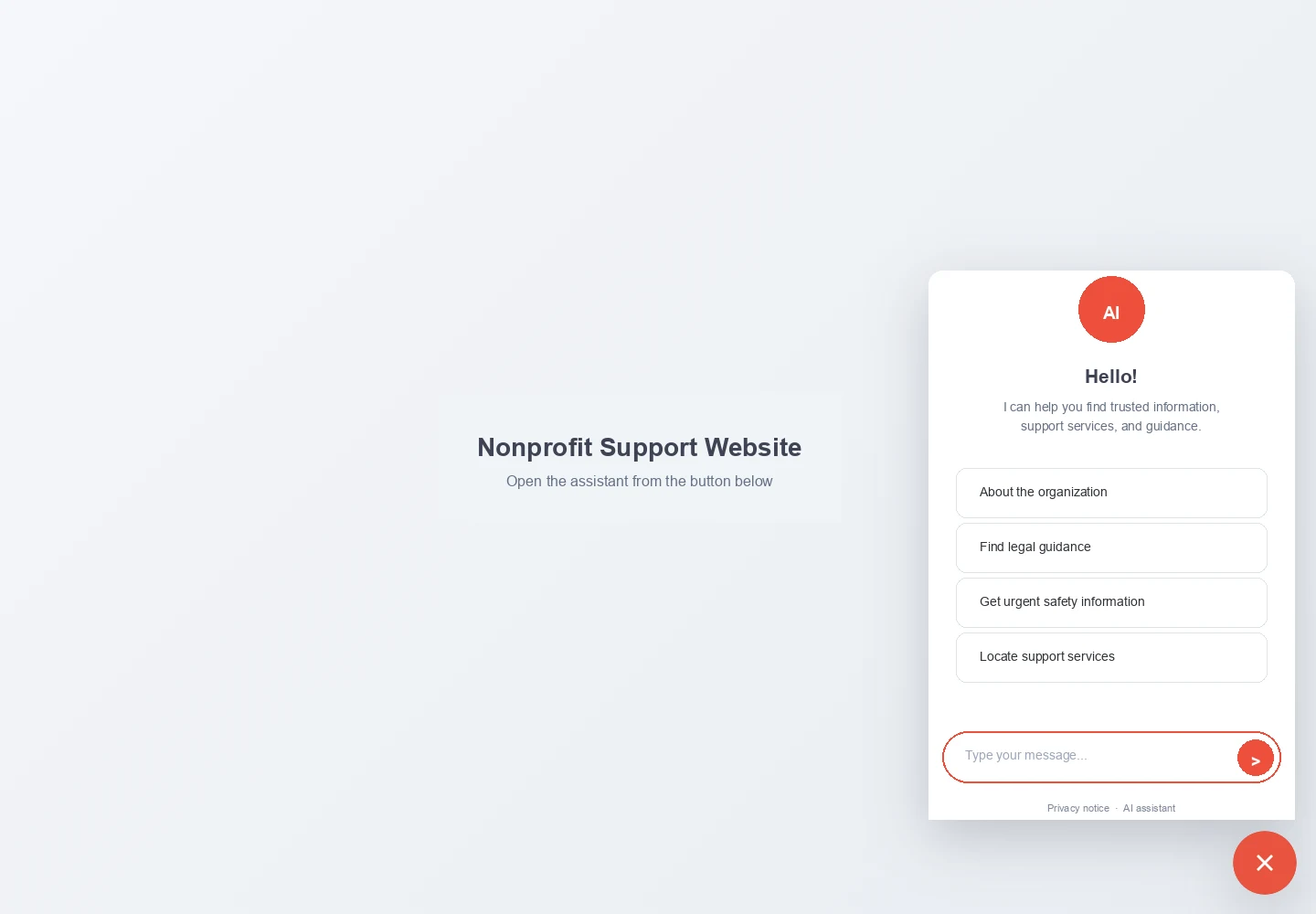 Nonprofit Support Assistant — A safety-aware RAG assistant over a fragmented content estate